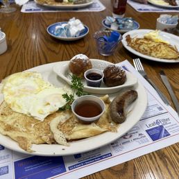 Danish sampler with a side of hash browns (to share).