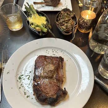 Local Restaurant & Bar - Ribeye, Sautéd mushrooms, Asparagus, and elk chop! - New American Near Me - Jackson, Wyoming Local Restaurant & Bar - Ribeye, Sautéd mushrooms, Asparagus, and elk chop! - New American Near Me - Jackson, Wyoming