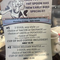 Fat Spoon Cafe - New specials. Just out!
