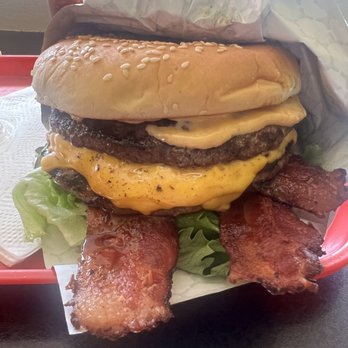 Red Mill Burgers - Double Bacon Deluxe W/cheese - Burgers Near Me - Seattle, Washington Red Mill Burgers - Double Bacon Deluxe W/cheese - Burgers Near Me - Seattle, Washington