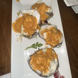 Crab stuffed oysters