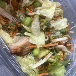 Soggy disgusting salad and no utensils Soggy disgusting salad and no utensils