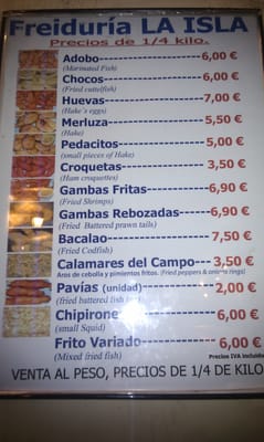 Menu photo 3 Freiduría La Isla Seville, SE