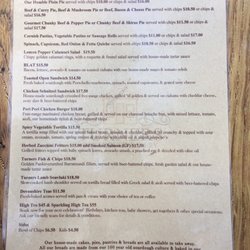 Turners Bakehouse Eatery - Lunch Menu (Jan 2017)