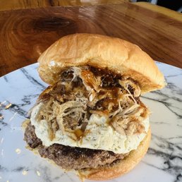 Fig and Goat Cheese Pulled Pork Burger