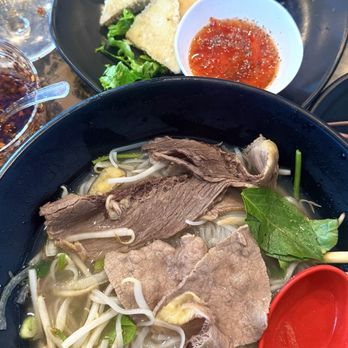 Pho Nam Cali - Pho  A6. Crispy Fried Tofu (dau hu chien) P15. Rare Steak, Flank & Tendon Noodle Soup( pho tai, nam, gan) - Vietnamese Near Me - National City, California