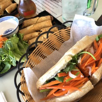 Le Paradis - #2 combo: banh mi with crab and pork egg rolls for $15 - Vietnamese Near Me - Hayward, California