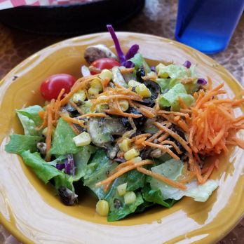 Oscar's Cafe - House salad, dressing was watery. - Mexican Near Me - Springdale, Utah