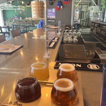 Noon Whistle Brewing - Sitting at the end of the bar with our flight - Breweries Near Me - Lombard, Illinois Noon Whistle Brewing - Sitting at the end of the bar with our flight - Breweries Near Me - Lombard, Illinois