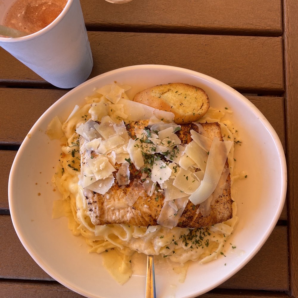 Coconuts On The Beach - Alfredo with blackened mahi mahi - Bars Near Me - Cocoa Beach, Florida Coconuts On The Beach - Alfredo with blackened mahi mahi - Bars Near Me - Cocoa Beach, Florida