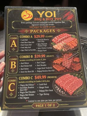 Menu photo 1 YOI BBQ & Hot Pot Montclair, CA Menu photo 1 YOI BBQ & Hot Pot Montclair, CA