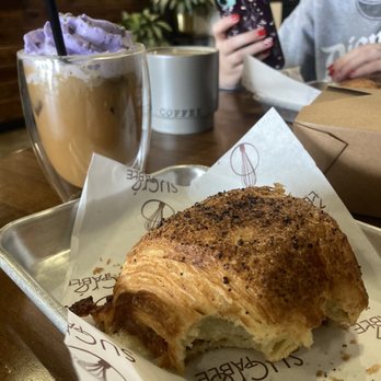 Sucre Table - Ham and Swiss Croissant and lavender latte - Bakeries Near Me - Tampa, Florida Sucre Table - Ham and Swiss Croissant and lavender latte - Bakeries Near Me - Tampa, Florida
