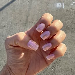 Holographic chromatic fantasmic dip powder manicure Holographic chromatic fantasmic dip powder manicure
