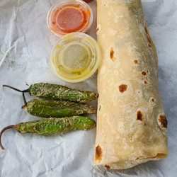 Aguacates Mexican Food - Carne asada burrito was huge!! Love the serranos w it!!