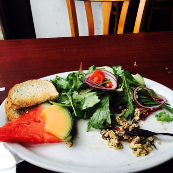 Café Leila - Great Vegetarian Scramble with Salad instead of Hash Browns! - New American Near Me - Berkeley, California