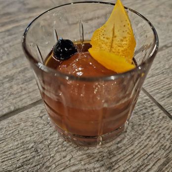 The Tee Box - The Tee Box's NEW FASHIONED. Old Fashion w/ an espresso ice ball in the middle. - Cocktail Bars Near Me - Topeka, Kansas