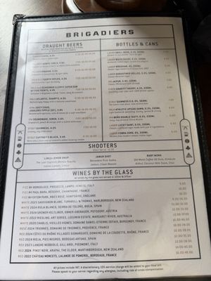 Menu photo 1 Brigadiers London, XGL Menu photo 1 Brigadiers London, XGL