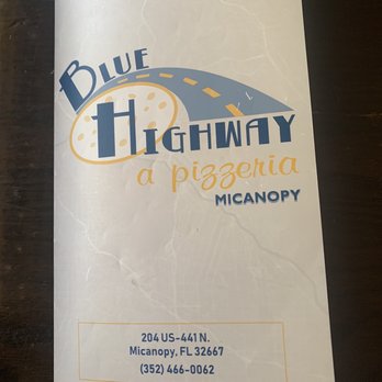 Blue Highway Pizza - Menu - Pizza Near Me - Micanopy, Florida