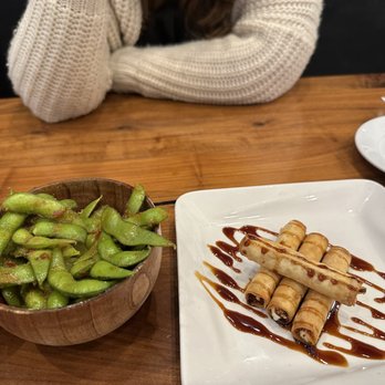 @Sushi - Garlic Edamame Cream Cheese Wonton - Sushi Bars Near Me - Long Beach, California @Sushi - Garlic Edamame Cream Cheese Wonton - Sushi Bars Near Me - Long Beach, California