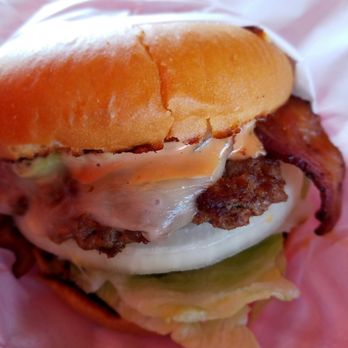 Cool Cat Cafe - The Luna burger...no toothpicks for added volume here. This is legit - Burgers Near Me - Kihei, Hawaii