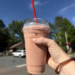 Iced blueberry latte