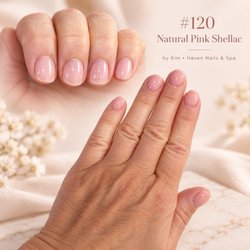 Haven Nails and Spa - Fresh, glossy nails in #120 Natural Pink Shellac  Kim did a beautiful job at Haven Nails & Spa!