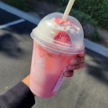 Starbucks - Pink Drink with an add on of whip cream - Coffee & Tea Near Me - Fullerton, California