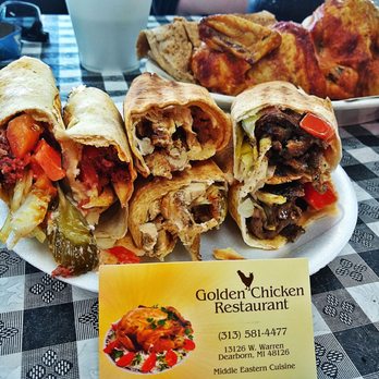 Golden Chicken - Three Shawarma Beef, Chicken n Sujuk Wonderful - Middle Eastern Near Me - Dearborn, Michigan