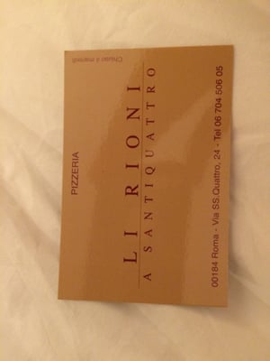 Menu photo 5 Li Rioni Rome, RM