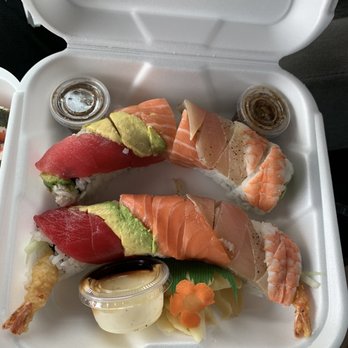 Heemo Sushi - Top: Rainbow Roll Bottom: Blue Moon Roll - Sushi Bars Near Me - Orange, California Heemo Sushi - Top: Rainbow Roll Bottom: Blue Moon Roll - Sushi Bars Near Me - Orange, California