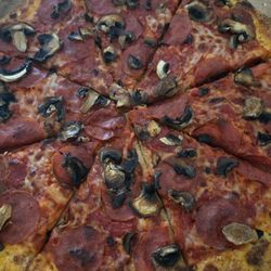 Hungry Howie's Pizza - This is exactly how I ordered it, well done with little cheese