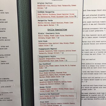 Avalon Grille - Cocktails menu - New American Near Me - Avalon, California