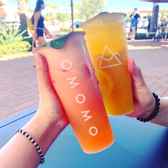 OMOMO Tea Shoppe - Watermelon green tea and Orange green tea - Coffee & Tea Near Me - Irvine, California