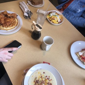 Country Kitchen - potato soup, chicken & waffles, tater tot scramble, strawberry crepes - New American Near Me - Big Bear Lake, California