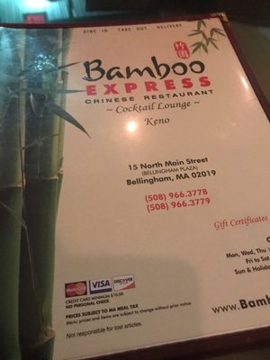 Menu photo 6 Bamboo Express Bellingham, MA