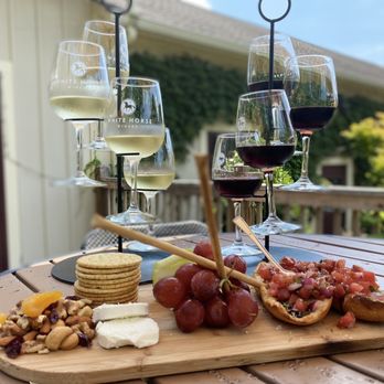 White Horse Winery - White and red wine flights, goat cheese and bruschetta board - Wineries Near Me - Hammonton, New Jersey White Horse Winery - White and red wine flights, goat cheese and bruschetta board - Wineries Near Me - Hammonton, New Jersey