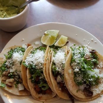 Restaurant Mexico Garibaldi - Far left (fried pork), two middles (chorizo)and left (tripe) - Mexican Near Me - Providence, Rhode Island