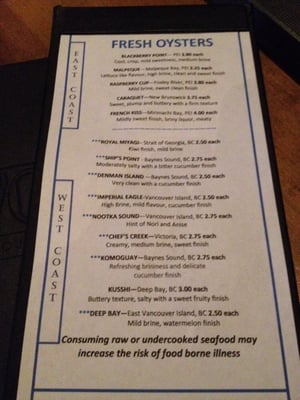 Menu photo 4 Von's Steak House & Oyster Bar Edmonton, AB Menu photo 4 Von's Steak House & Oyster Bar Edmonton, AB