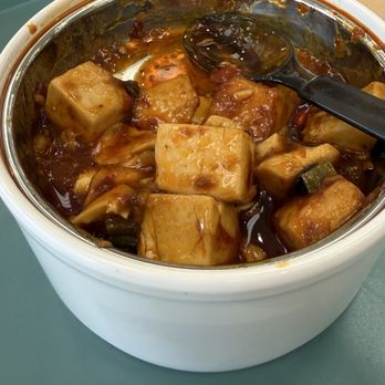 Urban Feast - Partial eaten mapo tofu (vegan) - Chinese Near Me - Cerritos, California