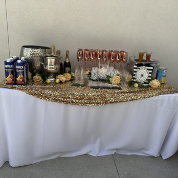 Party Time Rentals - Table and beautiful white linen that was steamed onsite! - Party Equipment Rentals Near Me