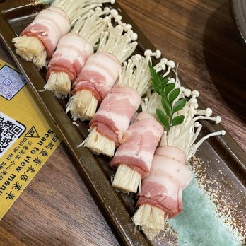 GAN-HOO BBQ - Bacon wrapped enoki - Barbeque Near Me - Flushing, New York GAN-HOO BBQ - Bacon wrapped enoki - Barbeque Near Me - Flushing, New York