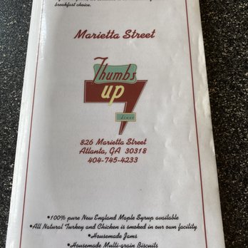 Thumbs Up Diner - Menu - Breakfast & Brunch Near Me - Atlanta, Georgia Thumbs Up Diner - Menu - Breakfast & Brunch Near Me - Atlanta, Georgia