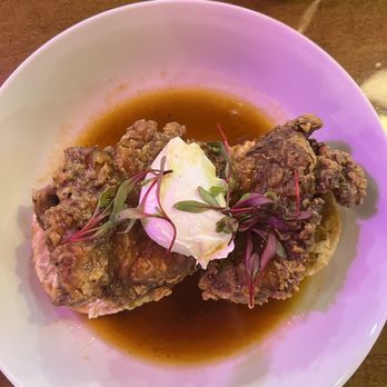 Riddim N' Spice - Hot honey chicken biscuit (brunch menu) - Caribbean Near Me - Nashville, Tennessee Riddim N' Spice - Hot honey chicken biscuit (brunch menu) - Caribbean Near Me - Nashville, Tennessee