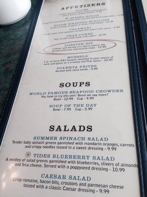 Menu photo 3 Tides Restaurant Alma, NB
