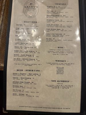Menu photo 2 Leary's Landing Irish Pub Bar Harbor, ME