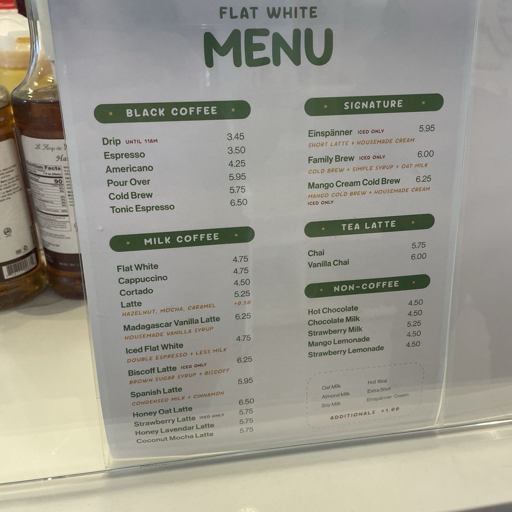 Flat White Coffee - Menu - Cafes Near Me - Cypress, California