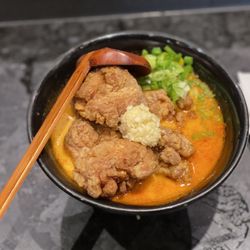 KINTON RAMEN KENNEDY COMMONS - An old staple that can still be replicated if you add Karrage to Pork Spicy Garlic Ramen! PLEASE BRING THIS BACK ON THE MENU 