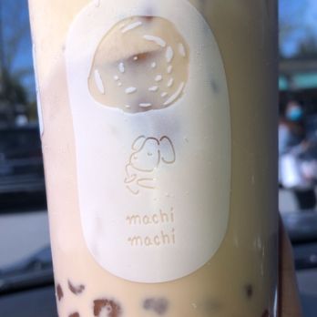 Machi Machi - Black Tea with Creme Brulee  with Gold Pearls - Bubble Tea Near Me - Richmond, British Columbia