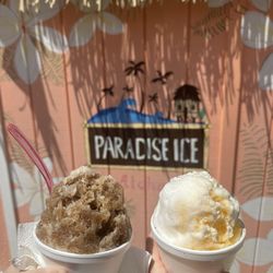 Paradise Ice - Mango coconut + snow cap, coffee flavored w/ ice cream base