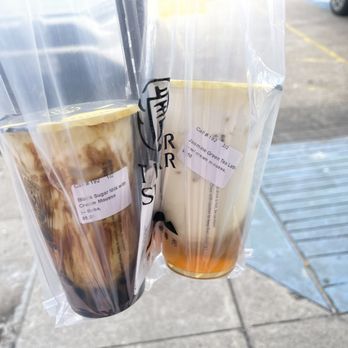 Tiger Sugar - Black Sugar Boba Milk with Cream Mousse and 10. Jasmine Green Tea Latte with Cream Mousse - Bubble Tea Near Me - Carrollton, Texas Tiger Sugar - Black Sugar Boba Milk with Cream Mousse and 10. Jasmine Green Tea Latte with Cream Mousse - Bubble Tea Near Me - Carrollton, Texas
